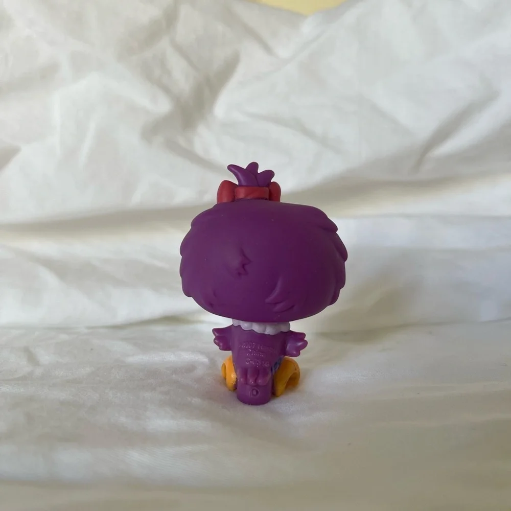 Littlest Petshop Purple Owl Blue Eyes Pink Bow RARE 1515